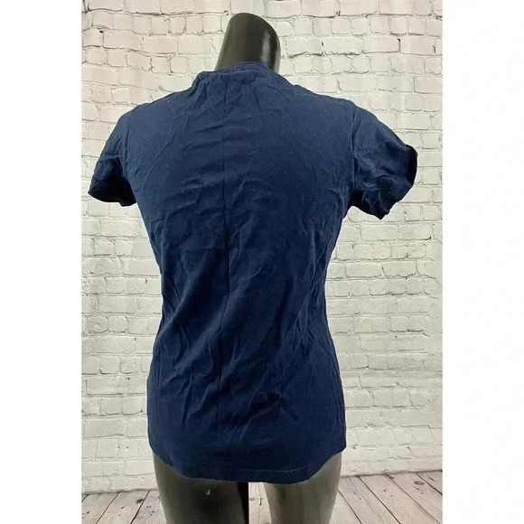 Dinosaur Love T Shirt Short Sleeve MEDIUM Tee Turtle Women's Dark Blue - Picture 2 of 10